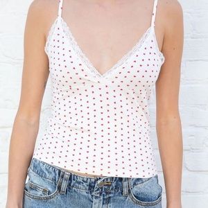 RARE NWT Brandy Melville Amara Lace Hearts Tank y2k lace fairy top cami IG